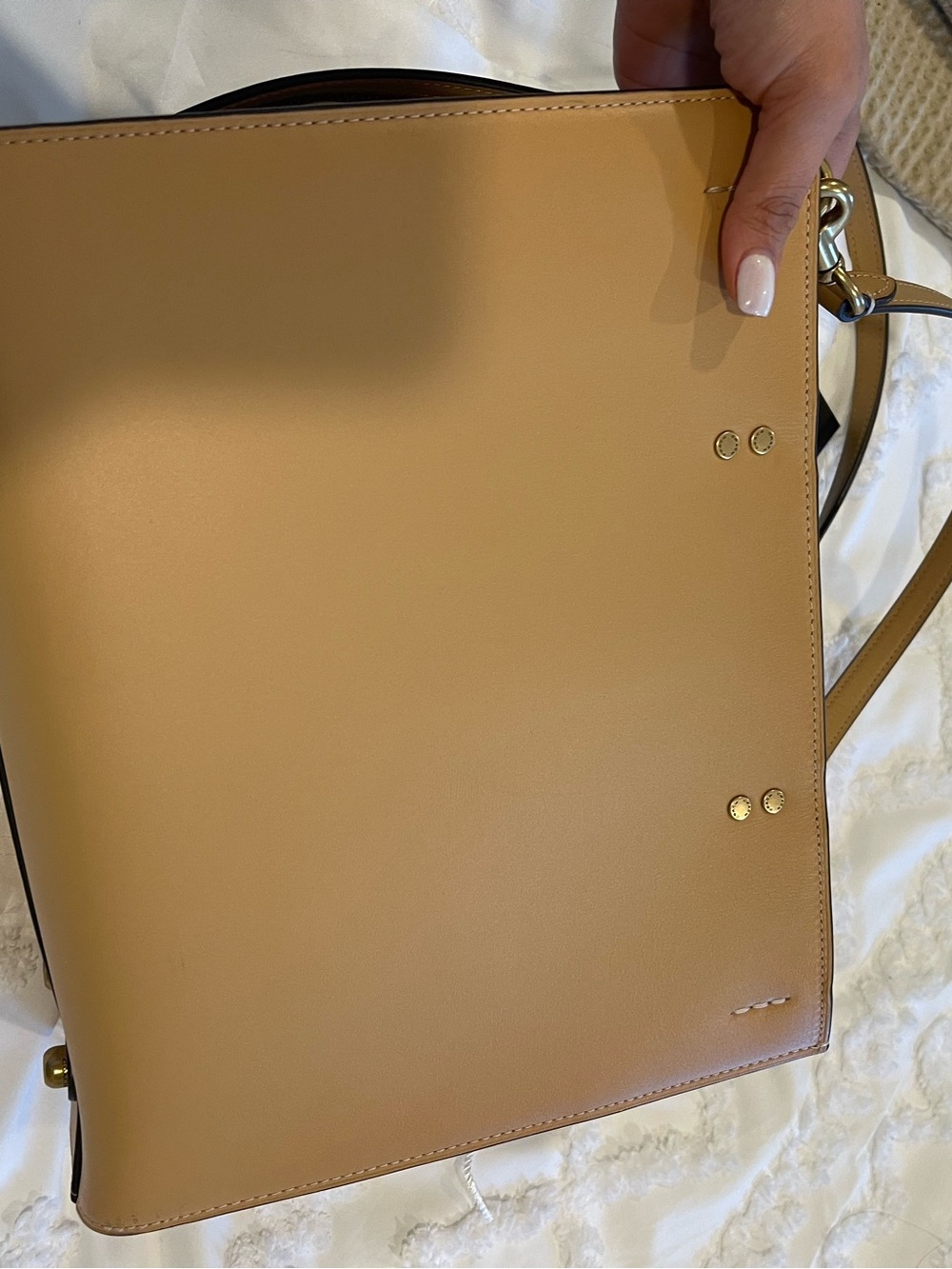 Coach Rogue bag 35in Tan Leather Structured Satchel with Detachable Strap - Picture 4 of 5